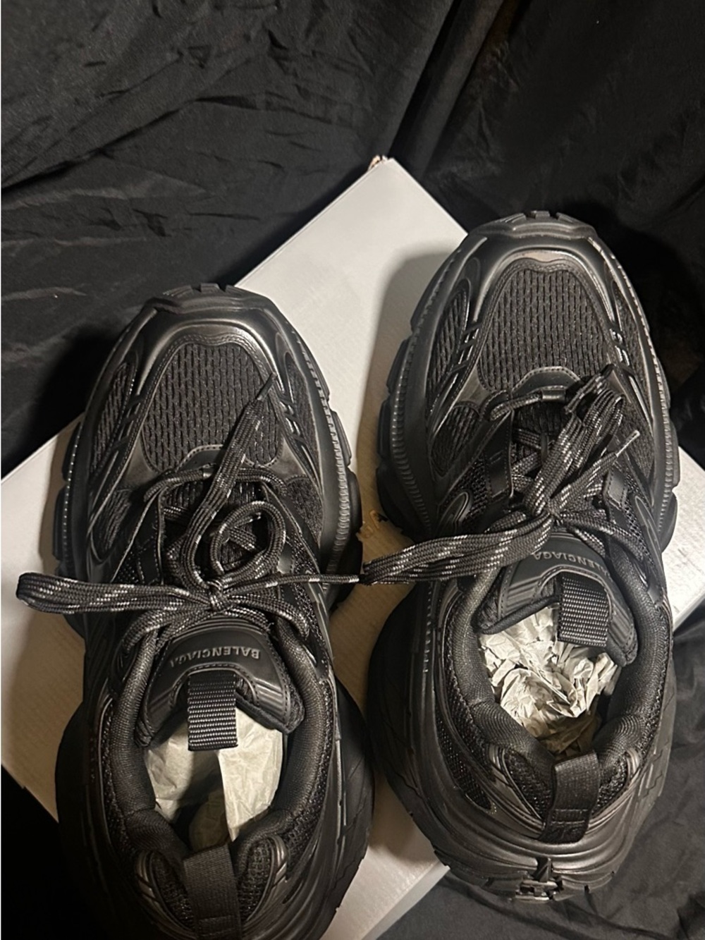 Balenciaga Black Box Label with Shoe Graphic